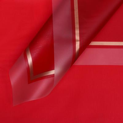 Плёнка для цветов и букетов, красный с золотым, 57×57 см