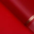 Плёнка для цветов и букетов, красный с золотым, 57×57 см - Фото 2