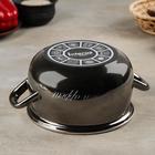 Кастрюля эмалированная «Металлик», 3,1 л, стеклянная крышка, индукция, цвет чёрный - Фото 3