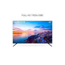 Телевизор Harper 43F720T, 43", 1080p, DVB-T/T2/C/S2, 3xHDMI, 1xUSB, чёрный