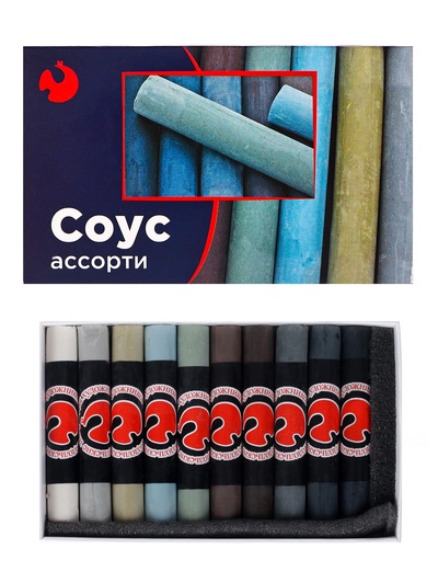 Соус ассорти, набор 10 цветов (длина 65±1 мм; диаметр 10.5±0.6 мм), в картонной коробке