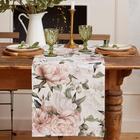 Дорожка на стол «Этель. Пионы» 40×145±5 см, 100% хлопок, саржа 190 г/м², белая/розовая - Фото 1