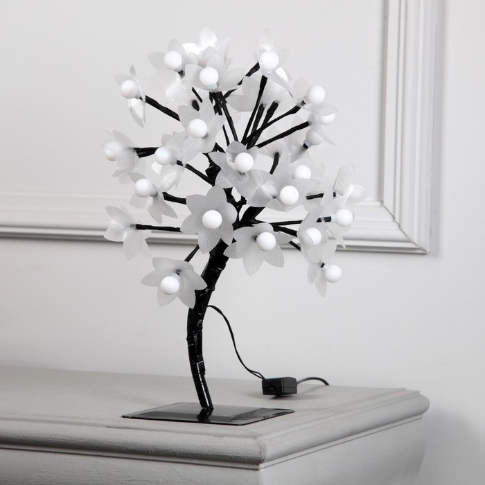 Светодиодный куст «Цветы с шариками» 30 см, 32 LED, мигание, 220 В, свечение мульти (RG/RB) - фото 1880242909