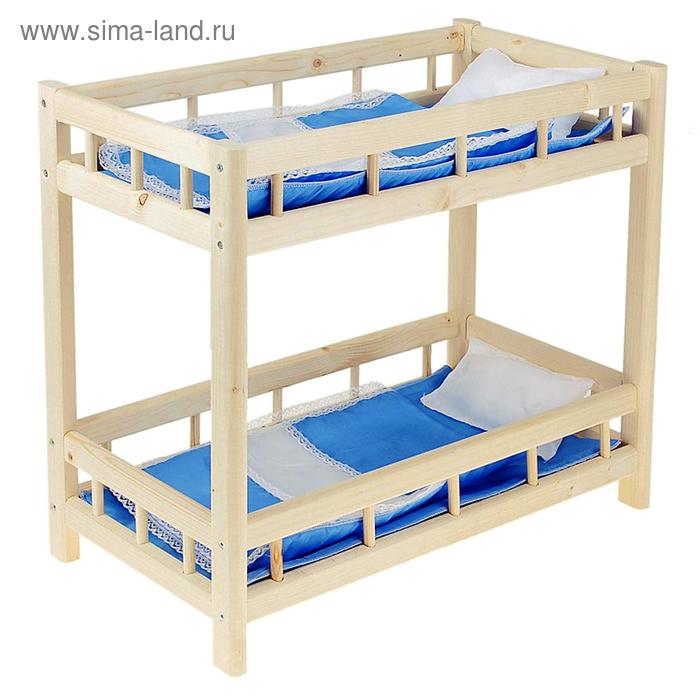 Кроватка кукольная двухъярусная, цвета МИКС - Фото 1
