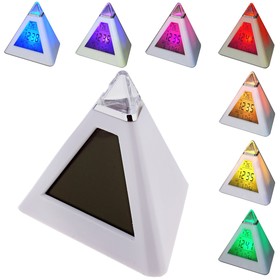 Будильник Luazon LB-05 'Пирамида', 7 цветов дисплея, термометр, подсветка, МИКС