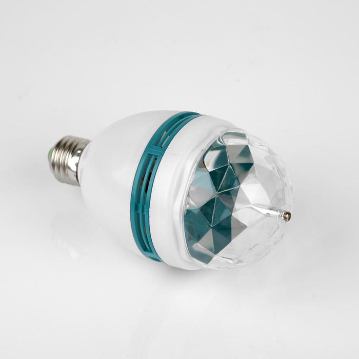 Световой прибор «Хрустальный шар» 8 см, Е27, свечение RGB - фото 1889118975