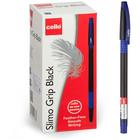 Ручка шариковая Cello Slimo Grip black body, узел 0.7 мм, резиновый упор, чернила синие, корпус чёрный - Фото 5