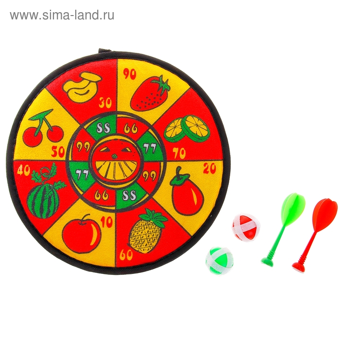 Дартс "Фрукты", с дротиками-липучками - Фото 1