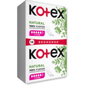 Прокладки «Kotex» Natural супер, 14 шт.