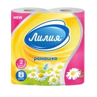 Туалетная бумага «Лилия» Ромашка, 2 слоя, 4 рулона, белый цвет - Фото 1