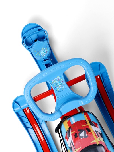 Снегокат «Twiny 2+» Sportcar, со спинкой, с родительской ручкой, синий, красный, TW2+/SC Nika Kids