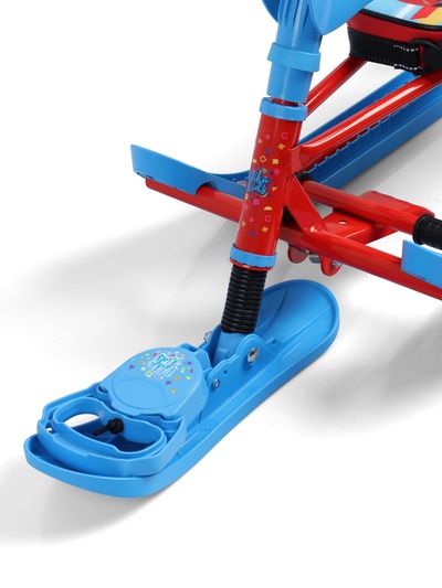 Снегокат «Twiny 2+» Sportcar, со спинкой, с родительской ручкой, синий, красный, TW2+/SC Nika Kids