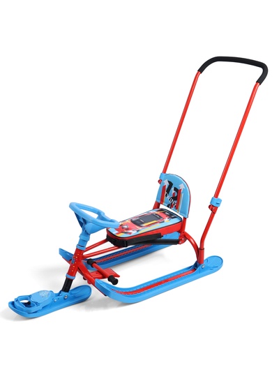 Снегокат «Twiny 2+» Sportcar, со спинкой, с родительской ручкой, синий, красный, TW2+/SC Nika Kids