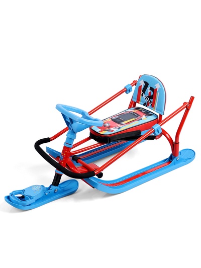 Снегокат «Twiny 2+» Sportcar, со спинкой, с родительской ручкой, синий, красный, TW2+/SC Nika Kids