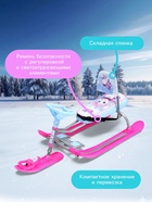 Снегокат «Тимка спорт 4-1» Единорог, со спинкой, голубой, розовый, ТС4-1 М/ЕР Nika Kids - Фото 4