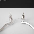 Серьги металл «Овал» на утолщение, цвет серебро - фото 25673658