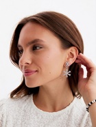 Серьги висячие «Новогодние» снежинки со стразами, цвет белый в серебре - Фото 2