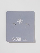 Серьги висячие «Новогодние» снежинки со стразами, цвет белый в серебре - Фото 4