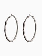 Серьги кольца со стразами QF «Сумерки», d=5 см, чёрные в серебре - Фото 5