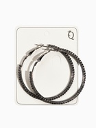 Серьги кольца со стразами QF «Сумерки», d=5 см, чёрные в серебре - Фото 6