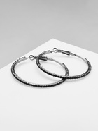 Серьги кольца со стразами QF «Сумерки», d=5 см, чёрные в серебре - Фото 8