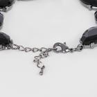 Браслет со стразами "Дорожка" бал, капельки, цвет чёрный в сером металле ,L= 18,5 - фото 25631228