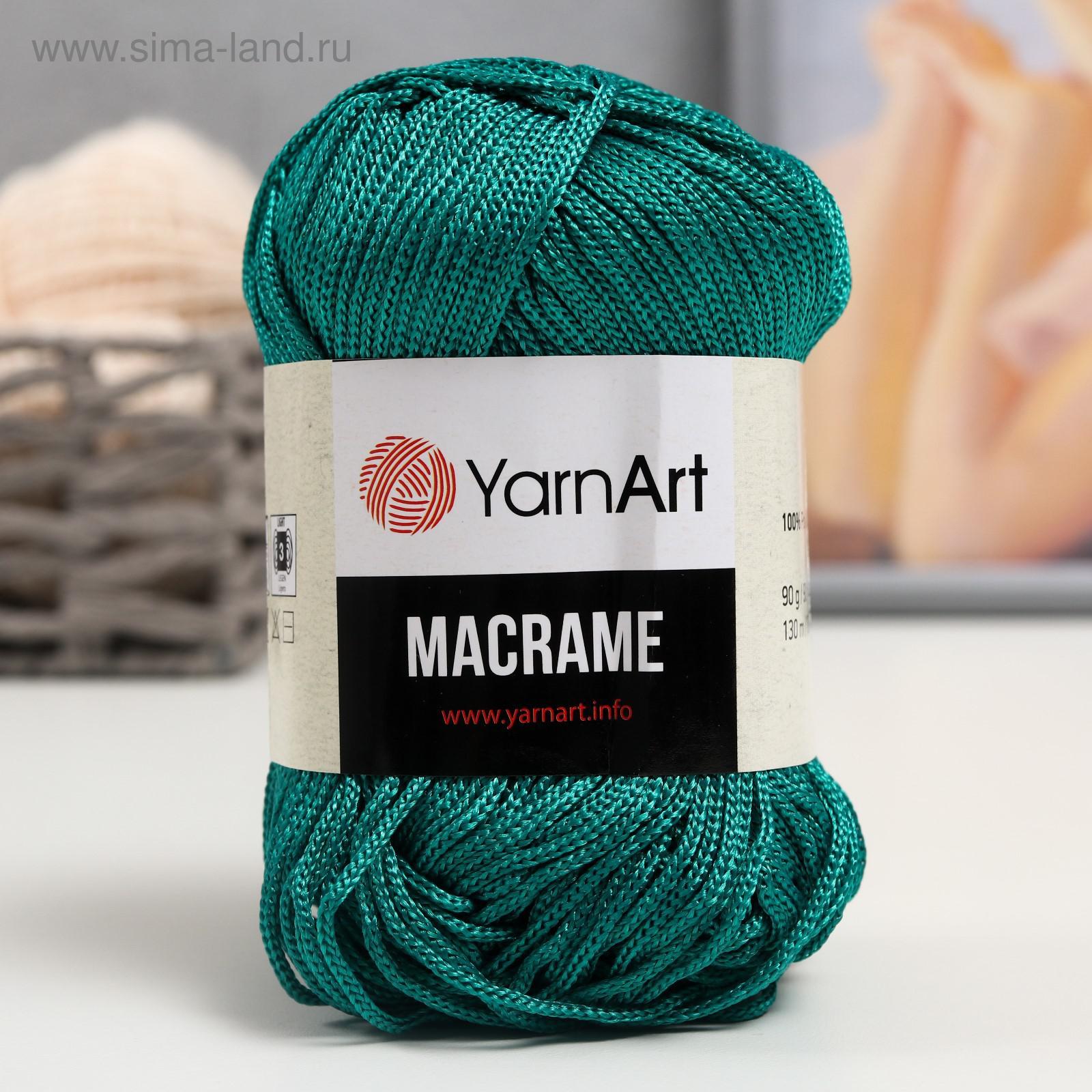 Пряжа "Macrame Макраме" 100% полиэстер 130м/90гр (158 изумруд) (5504940 ...