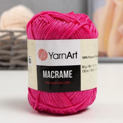 Пряжа "Macrame Макраме" 100% полиэстер 130м/90гр (140 ярко-розовый)