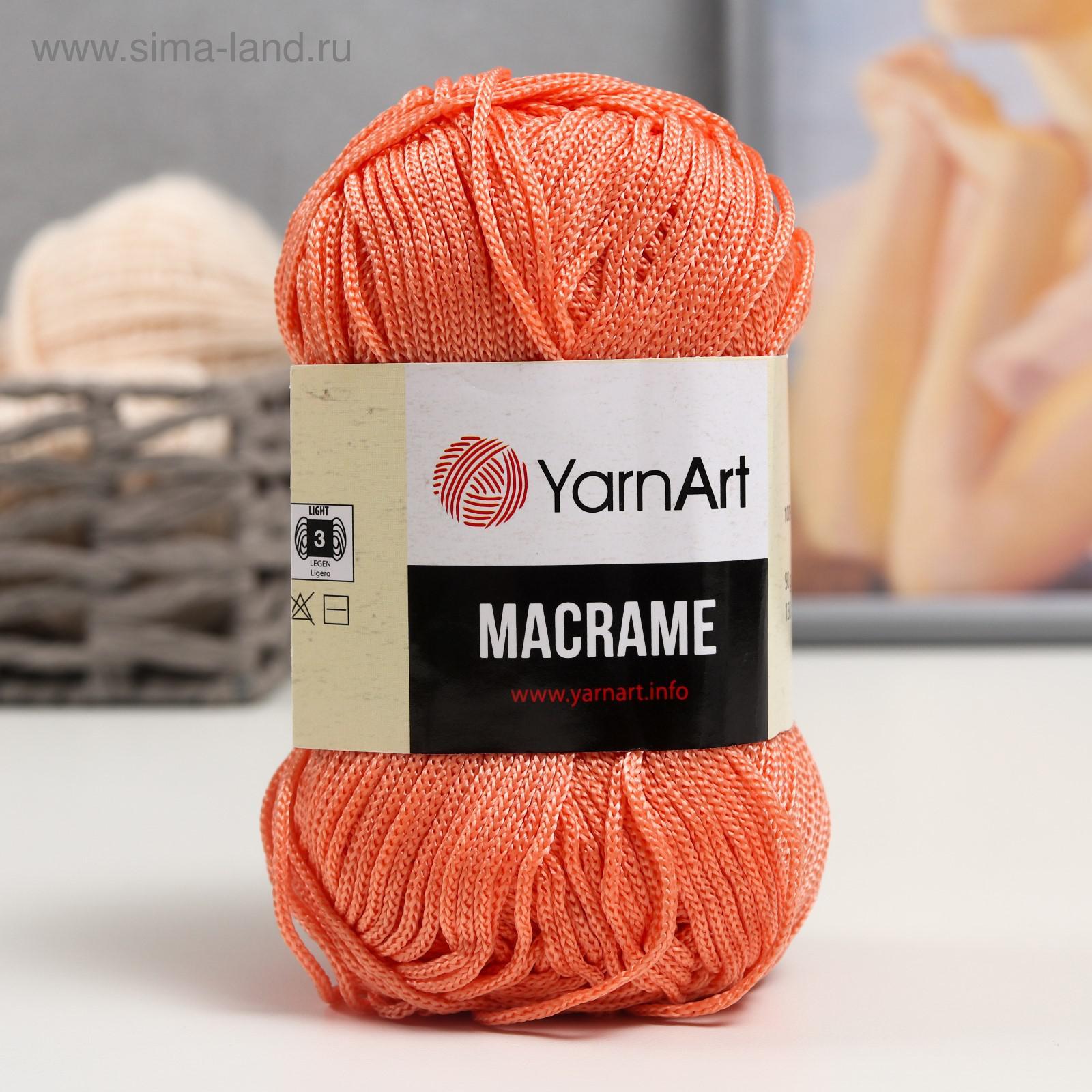 Пряжа "Macrame Макраме" 100% полиэстер 130м/90гр (160 св. коралл ...
