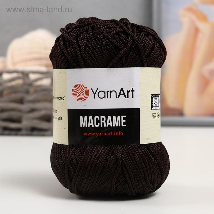 Пряжа "Macrame Макраме" 100% полиэстер 130м/90гр (157 шоколад) - Фото 1
