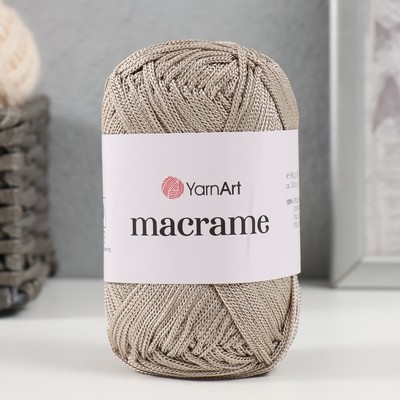 Пряжа для вязания спицами, крючком YarnArt, «Macrame Макраме», 100% полиэстер, 130 м/90 г, (156 серо-бежевый)