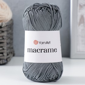 Пряжа "Macrame Макраме" 100% полиэстер 130м/90гр (159 стальной) 5504956