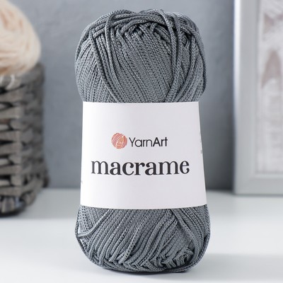 Пряжа для вязания спицами, крючком YarnArt, «Macrame Макраме», 100% полиэстер, 130 м/90 г, (159 стальной)