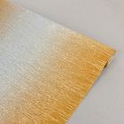 Бумага гофрированная, 802/3 "Золотисто-серебристый, металл", 0,5 х 2,5 м - Фото 2