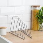 Подставка для крышек настольная, 6 отделений, 15×18,5×32 см, цвет хром - фото 806005856