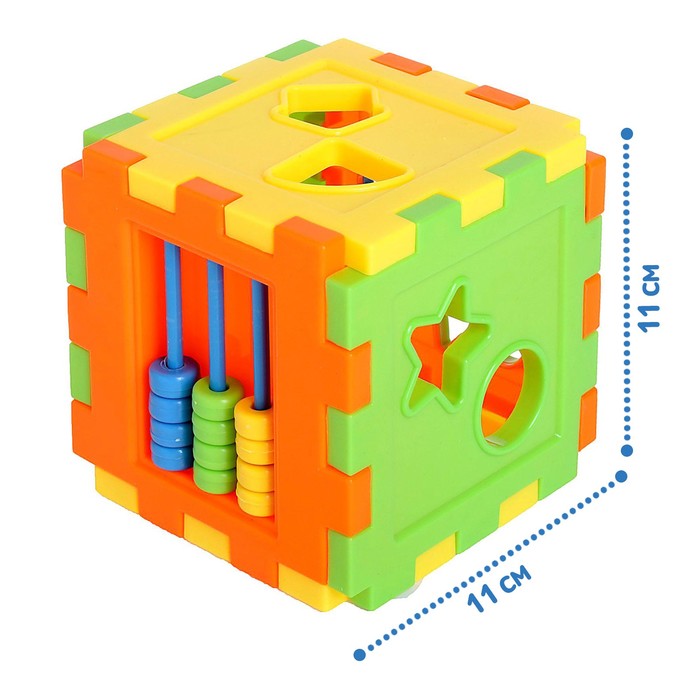 Развивающая игрушка-сортер «Куб» со счётами - фото 1897974710