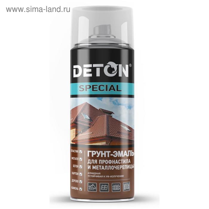 Грунт-эмаль DETON SPECIAL для профнастила и маталлочереп мышино-серый RAL 7005 520мл - Фото 1