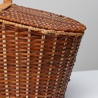 Плетёная корзина для пикника, 42×28×27 см, ручка h=46 см, с крышкой - Фото 3