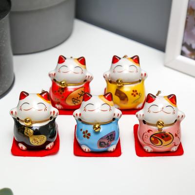 Набор фигурок керамика «Манэки-нэко», h=4.5 см, 5 шт.