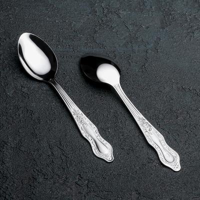 Ложка чайная «Славяна», h=14.5 см, толщина 1.2 мм, цвет серебряный