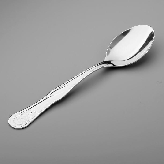 Ложка столовая «Лёвушка», h=16 см, толщина 1,2 мм, цвет серебряный - Фото 1