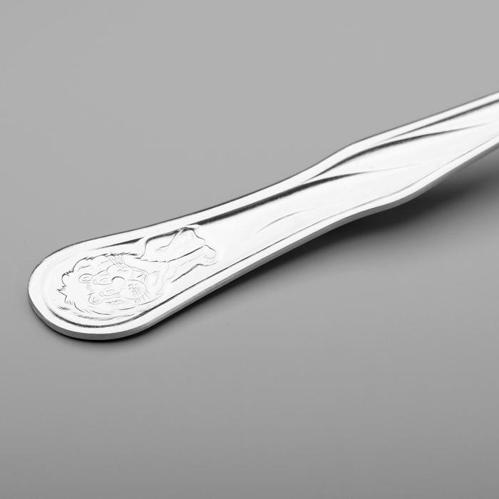 Ложка столовая «Лёвушка», h=16 см, толщина 1,2 мм, цвет серебряный - фото 1908230680