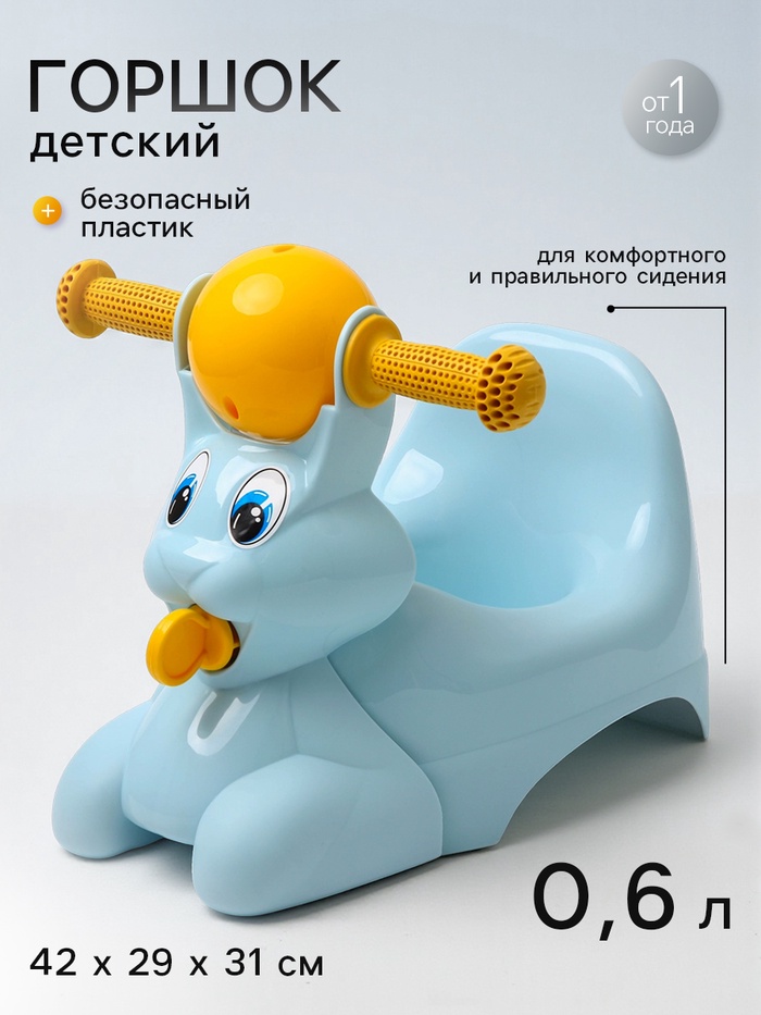 Горшок детский в форме игрушки «Зайчик Lapsi», голубой - Фото 1