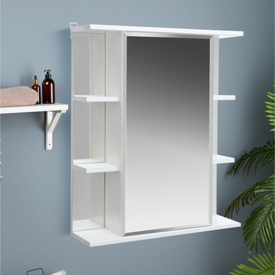 Зеркало - шкаф для ванной комнаты «Клик Мебель. Герда 60» правый, 175×600 мм, цвет белый