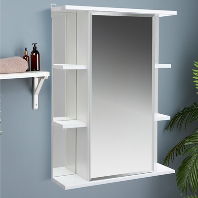 Зеркало – шкаф для ванной комнаты «Герда 50», правый, 500×732×175 мм, цвет белый