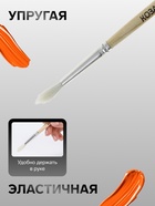 Кисть для рисования, коза, № 5, круглая, деревянная ручка, международный размер - фото 120037055