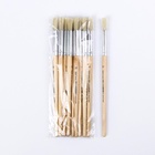 Кисть для рисования, щетина, № 10, круглая, деревянная ручка, международный размер 670012 - фото 7531849