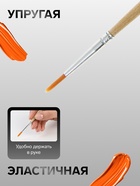 Кисть для рисования, нейлон, № 1, круглая, деревянная ручка, международный размер - Фото 2