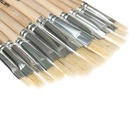 Набор кистей для рисования, щетина, 12 штук: № 1, 2, 3, 4, 5, 6, 7, 8, 9, 10, 11, 12, плоские, деревянная ручка, международный размер - Фото 3