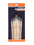 Набор кистей для рисования, пони, 12 штук: № 1, 2, 3, 4, 5, 6, 7, 8, 9, 10, 11, 12, круглые, деревянная ручка, международный размер - Фото 6